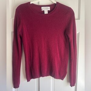 Ellen Tracy 100% Cashmere Sweater Burgundy Crewneck Size M